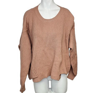 Stella McCartney 2017 Virgin Wool Ribbed  Knit Sweater Size 4-6 Dusty Pink